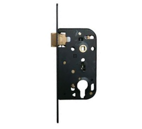 Serrure à cylindre rond Ø 22 mm axe à 50 mm carré 7 – Ent. 70 mm JPM têtière noire